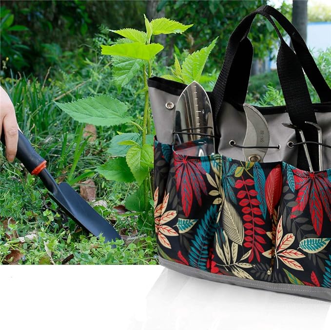 Garden Tool Bag, Garden Tote Storage Bag with 8 Pockets