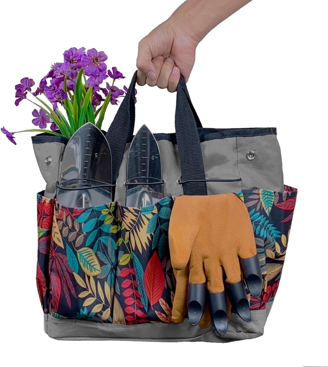 Garden Tool Bag, Garden Tote Storage Bag with 8 Pockets