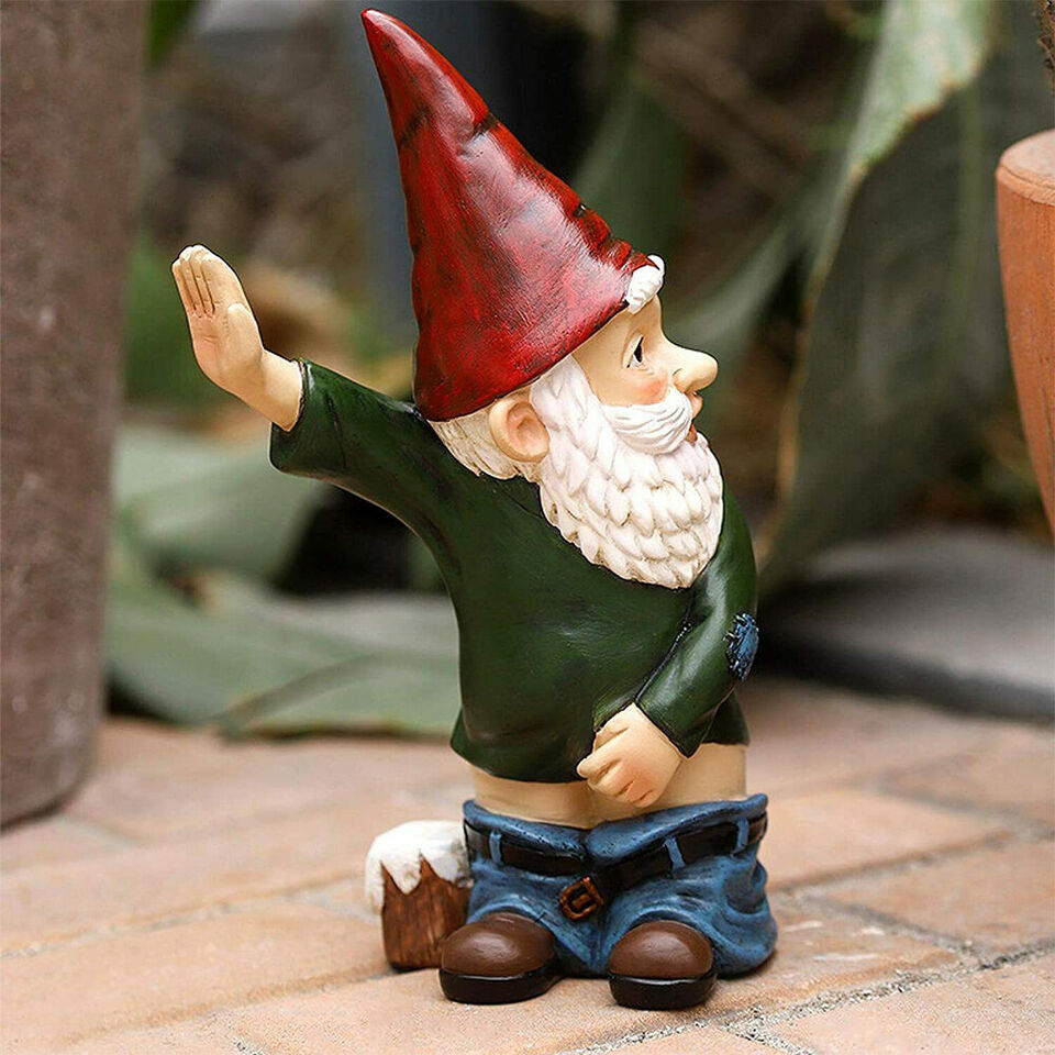 Naughty Garden Gnome Peeing Gnome Statue Funny Garden Figurines for Yard Decor