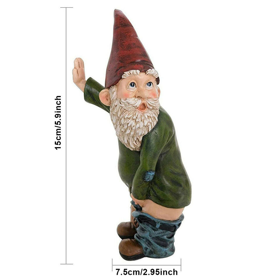 Naughty Garden Gnome Peeing Gnome Statue Funny Garden Figurines for Yard Decor